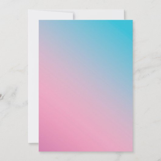 Elegant Rosa Blaue Wasserfarbenflora Hochzeit nach Einladung (Rückseite)