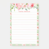 Elegant Rosa Blues | Name des Monogramms Post-it Klebezettel (Vorderseite)