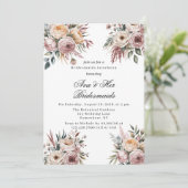 Elegant Rosa Blumenstrauß Bridesmaids Luncheon Einladung (Stehend Vorderseite)