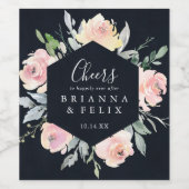 Elegant rosa Blush Cheers Wedding Wine Labels Weinetikett (Einzelnes Label)