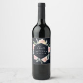 Elegant rosa Blush Cheers Wedding Wine Labels Weinetikett (Vorderseite)