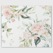 Elegant Rosa Blush Eukalyptus Greenerity Wedding Geschenkpapier (Flach)