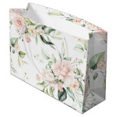 Elegant Rosa Blush Eukalyptus Greenerity Wedding Große Geschenktüte (Rückseite Schrägansicht)