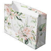 Elegant Rosa Blush Eukalyptus Greenerity Wedding Große Geschenktüte (Vorderseite Schrägansicht)