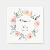 Elegant Rosa Blush Floral Wedding Napkin Serviette (Vorderseite)