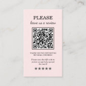 Elegant Rosa Blush Verlass A Review Visitenkarte (Vorderseite)