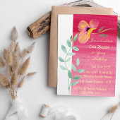 Elegant rosa Blüte 50. Geburtstag Einladung