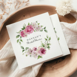 Elegant Rosa Blütenbraun oder Babydusche Serviette