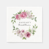 Elegant Rosa Blütenbraun oder Babydusche Serviette (Vorderseite)