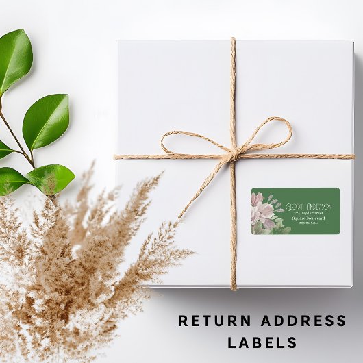 Elegant rosa Blütensage | Minze-Rücksendeadresse Adressaufkleber