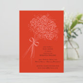 Elegant Rosa Bouquet Bridal Dusche Einladung (Stehend Vorderseite)