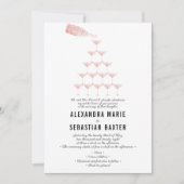 Elegant Rosa Champagne Tower Script Wedding Einladung (Vorderseite)