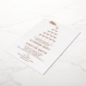 Elegant Rosa Champagne Tower Script Wedding Folieneinladung (Gedreht)