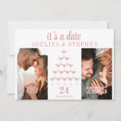 Elegant Rosa Champagne Tower Script Wedding Save The Date (Vorderseite)