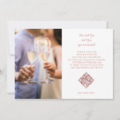 Elegant Rosa Champagne Tower Script Wedding Save The Date (Rückseite)