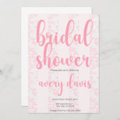 Elegant Rosa Damask Bridal Dusche Einladung (Vorne/Hinten)