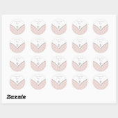 Elegant Rosa Damask Christening Stickers (Blatt)