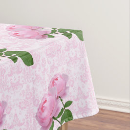 Elegant Rosa Damask Floral Tischdecke
