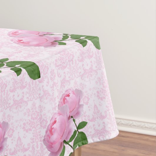 Elegant Rosa Damask Floral Tischdecke (Beispiel)
