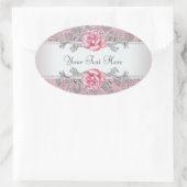 Elegant Rosa Damask Rosa Sticker (Tasche)