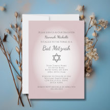 Elegant Rosa Einfache Feminine Bat Mitzvah