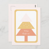 Elegant Rosa Erdnähe Tones Frohe Weihnachtsbaum Postkarte (Vorne/Hinten)