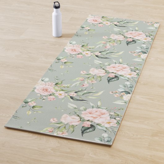 Elegant Rosa Eukalyptus Sage Green Yogamatte (Beispiel)
