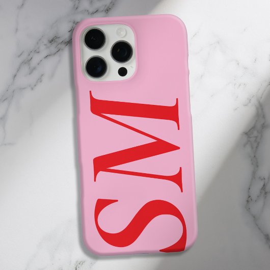 Elegant rosa, fett, erstes Monogramm Case-Mate iPhone Hülle