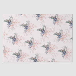 Elegant Rosa Flora 70. Geburtstag Custom Seidenpapier