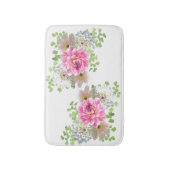 Elegant Rosa Floral Badematte (Vorderseite Vertikal)