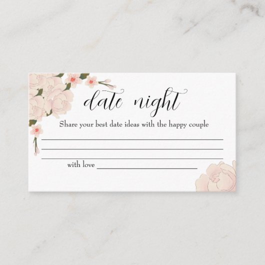 Elegant rosa Floral Date Ideen. Datum jar Begleitkarte (Vorderseite)