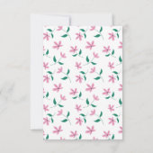 Elegant Rosa Floral Einladung (Rückseite)