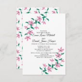 Elegant Rosa Floral Einladung (Vorne/Hinten)