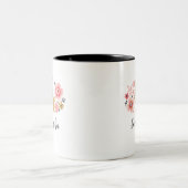 Elegant Rosa Floral Zweifarbige Tasse (Mittel)
