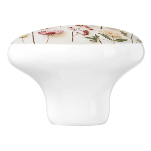 Elegant Rosa florale botanisch Keramikknauf (Seitenansicht)