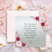 Elegant Rosa florale Graced gesegnet geliebt Mitteilungskarte