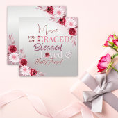 Elegant Rosa florale Graced gesegnet geliebt Mitteilungskarte