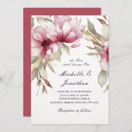 Elegant rosa florale Zwei werden zu einer Bibel Einladung