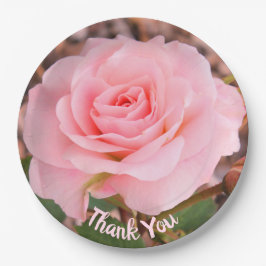 Elegant rosa Flower Pappteller