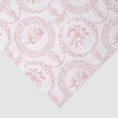 Elegant rosa gegrabene blumengeschmückte Medallien Seidenpapier (Ausschnitt)