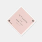 Elegant Rosa Geometrisch Minimalistisch Serviette (Ecke)