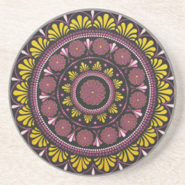 Elegant Rosa Gold Mandala, Boho Zen Dot Art Blume Getränkeuntersetzer