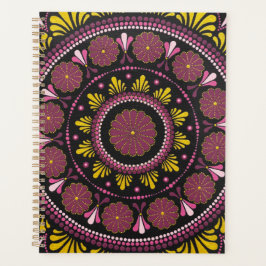 Elegant Rosa Gold Mandala, Boho Zen Dot Art Blume Planer