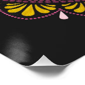 Elegant Rosa Gold Mandala, Boho Zen Dot Art Blume Poster (Ecke)