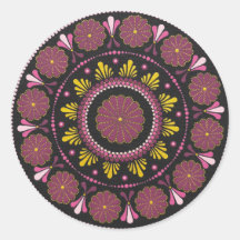Elegant Rosa Gold Mandala, Boho Zen Dot Art Blume