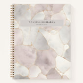 Elegant Rosa & Gray Marble Luxus Notar Public Notizblock (Vorderseite)