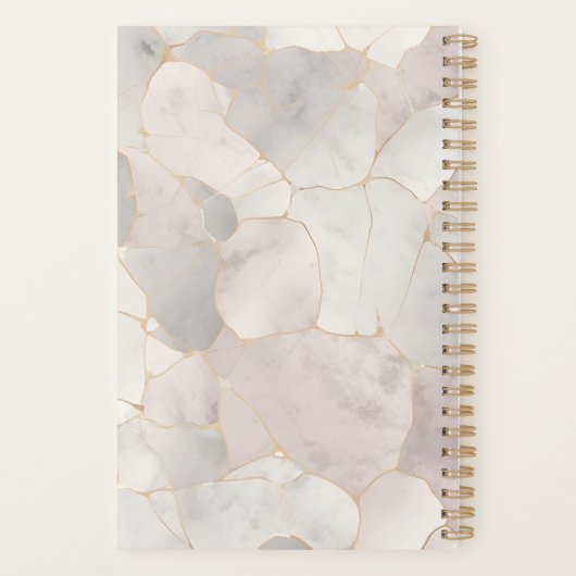 Elegant Rosa & Gray Marble Luxus Notar Public Planer (Rückseite)