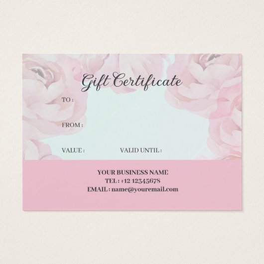 Elegant rosa grüne Blüte ein Geschenk für Sie (Rückseite)