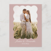 Elegant, rosa Hochzeit Speichern Sie die Postkarte (Vorderseite)