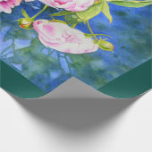 Elegant rosa, klassische Aquarellblüte Geschenkpapier (Ecke)